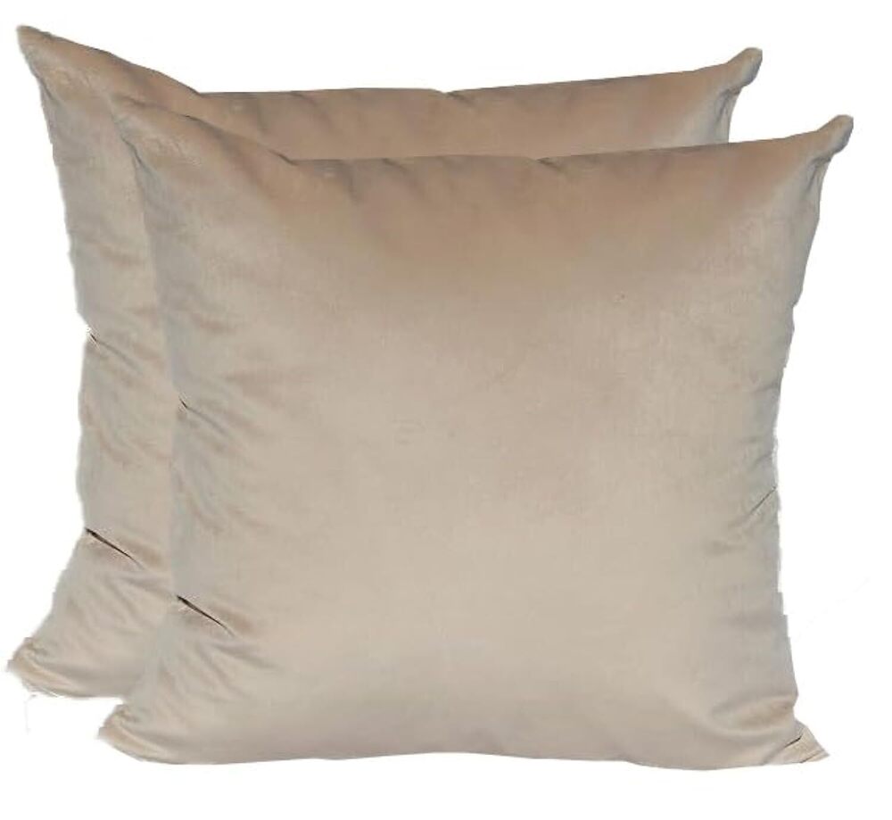 8568 Pack of 2 Solid Velvet Throw Pillow Covers, Cushion Shams, Super